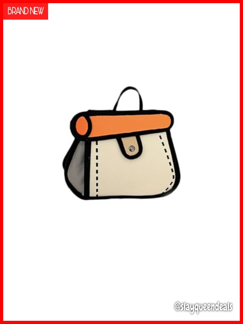 2D Cartoon Canvas Crossbody Bag Creative 3D Style Novelty Handbag